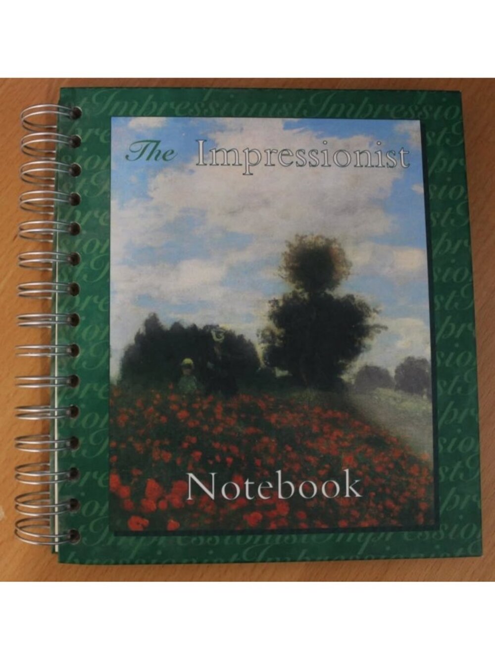 Vintage Claude Monet "The Poppy Field" Impressionist Art Spiral Notebook - Used